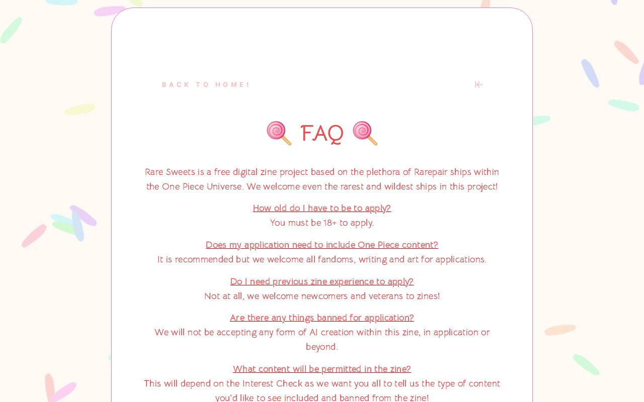 Rare Sweets FAQ